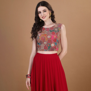 Embroidered Thread Work Ready to Wear Lehenga & Blouse With Dupatta