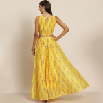 Women Chanderi Printed Lehenga & Crop Top